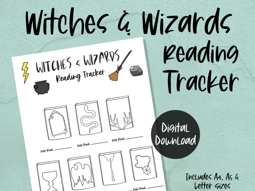 printable reading tracker: witches & wizards