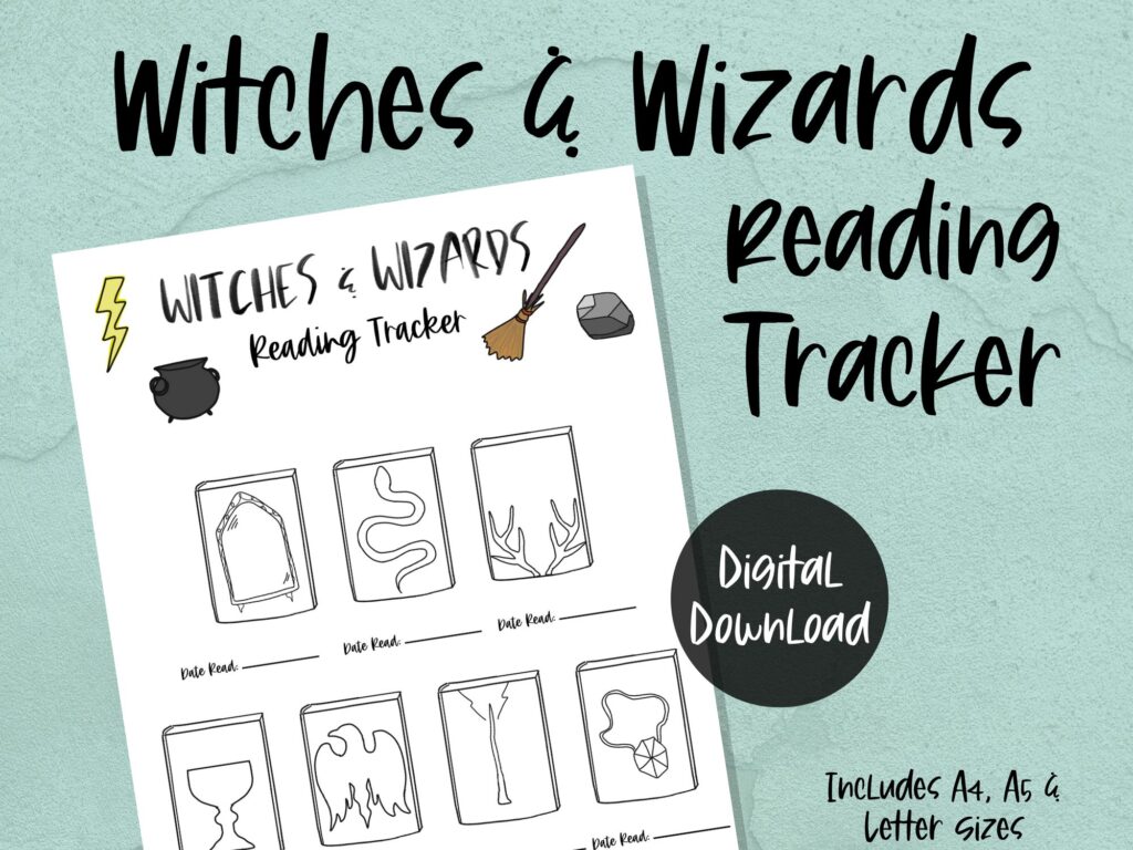 witches and wizards reading tracker bookish printable