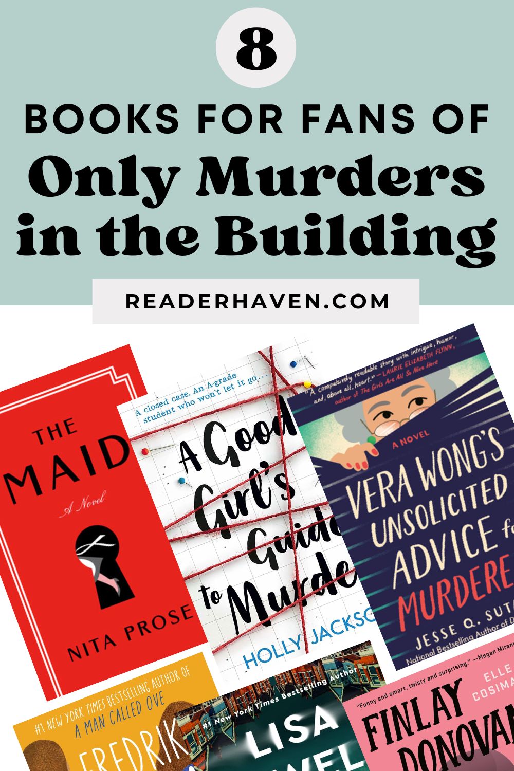 mystery book covers for fans of Only Murders in the Building TV show
