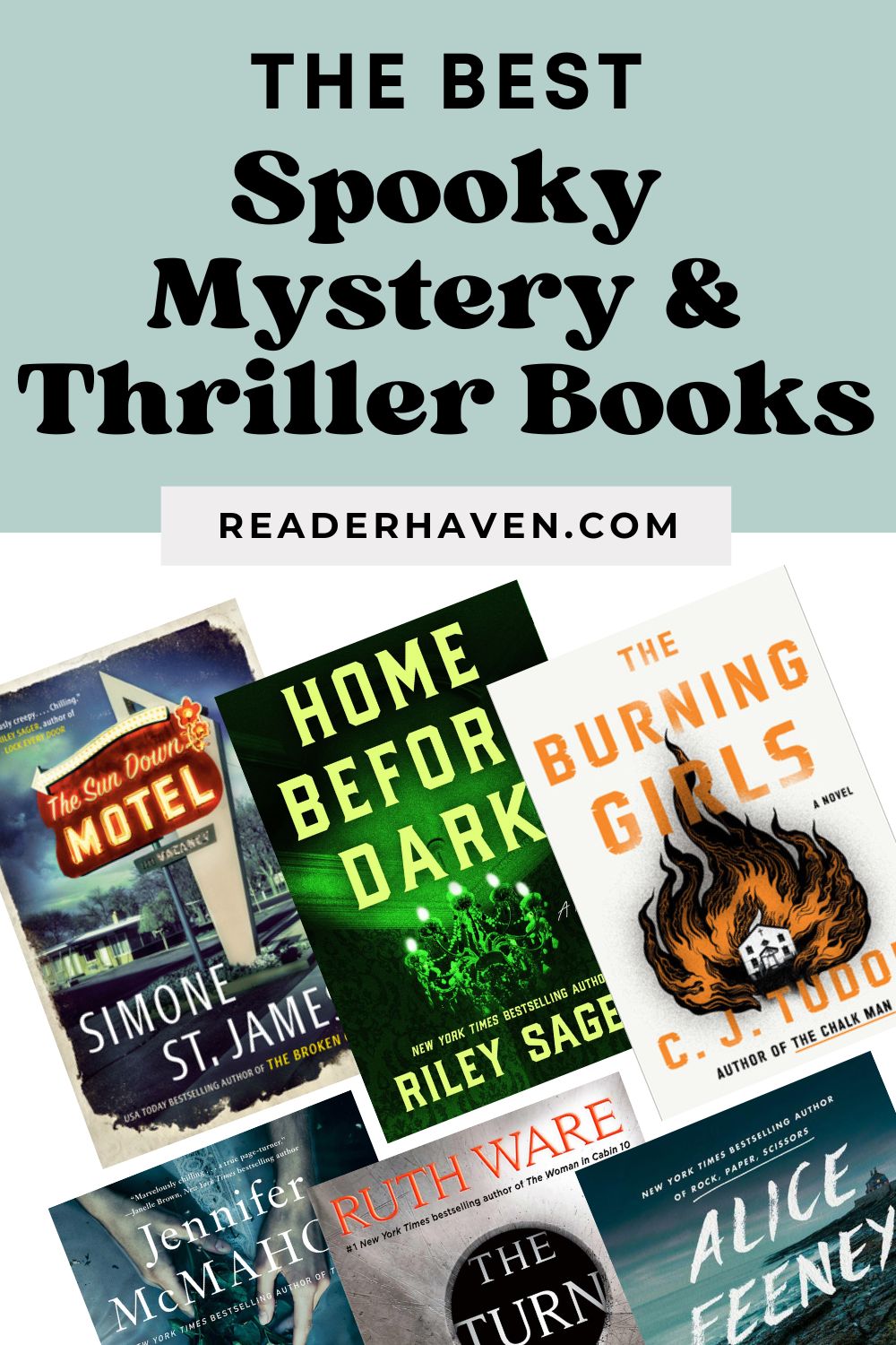 spooky mystery and thriller book covers
