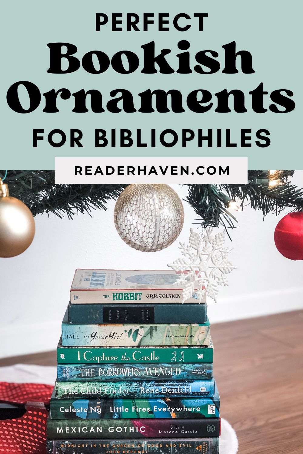 bookish Christmas ornaments
