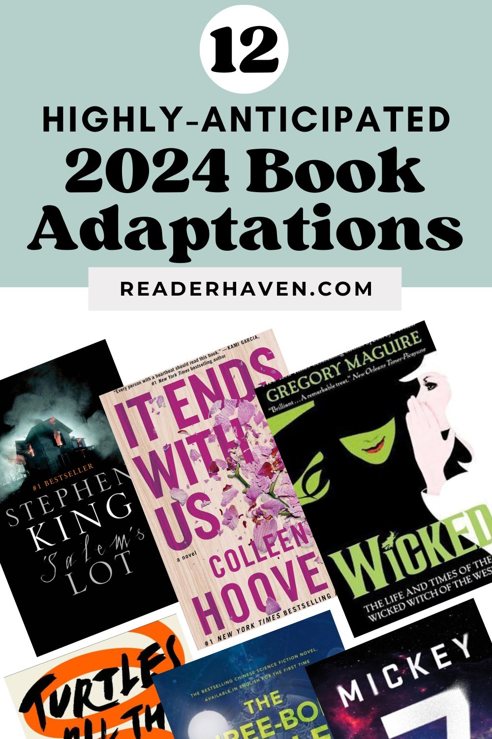 book covers for TV shows and movies based on books in 2024