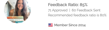 NetGalley feedback percentage screenshot